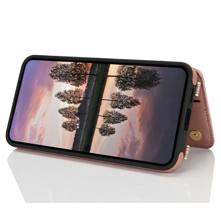 For Samsung Galaxy A55 5G Case with Card Holder, Kickstand, RFID Blocking PU+TPU Phone Back Cover