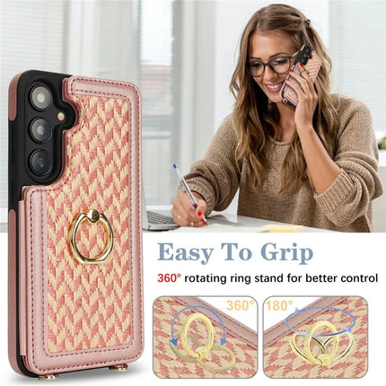 For Samsung Galaxy A55 5G Case with Card Holder, Kickstand, RFID Blocking PU+TPU Phone Back Cover