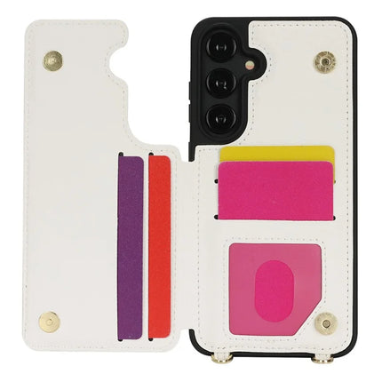 For Samsung Galaxy A55 5G Case with Card Holder, Kickstand, RFID Blocking PU+TPU Phone Back Cover