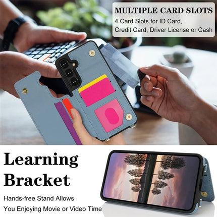 For Samsung Galaxy A35 5G Case with Card Holder, Kickstand, RFID Blocking PU+TPU Phone Back Cover