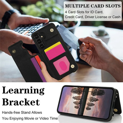 For Samsung Galaxy A35 5G Case with Card Holder, Kickstand, RFID Blocking PU+TPU Phone Back Cover