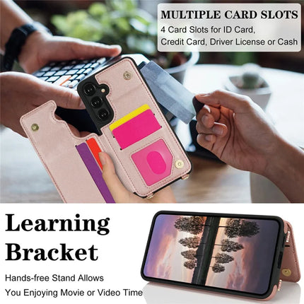 For Samsung Galaxy A35 5G Case with Card Holder, Kickstand, RFID Blocking PU+TPU Phone Back Cover