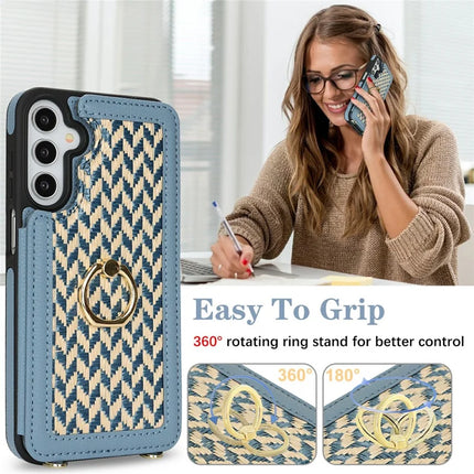 For Samsung Galaxy A15 5G  /  4G Case with Card Holder, Kickstand, RFID Blocking PU+TPU Phone Back Cover
