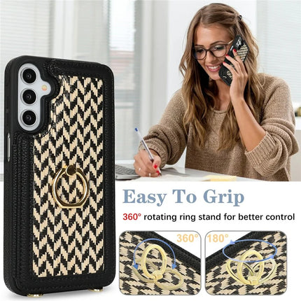 For Samsung Galaxy A15 5G  /  4G Case with Card Holder, Kickstand, RFID Blocking PU+TPU Phone Back Cover