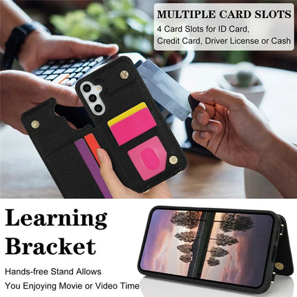 For Samsung Galaxy A15 5G  /  4G Case with Card Holder, Kickstand, RFID Blocking PU+TPU Phone Back Cover