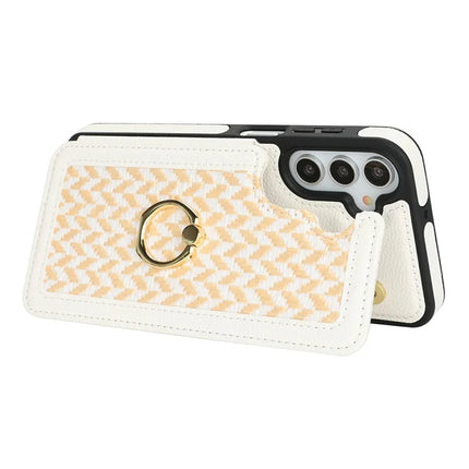 For Samsung Galaxy A15 5G  /  4G Case with Card Holder, Kickstand, RFID Blocking PU+TPU Phone Back Cover