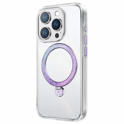 PYNANA PN-16G2 For iPhone 16 Pro Clear Case Kickstand TPU+PC Phone Cover Compatible with MagSafe - Purple