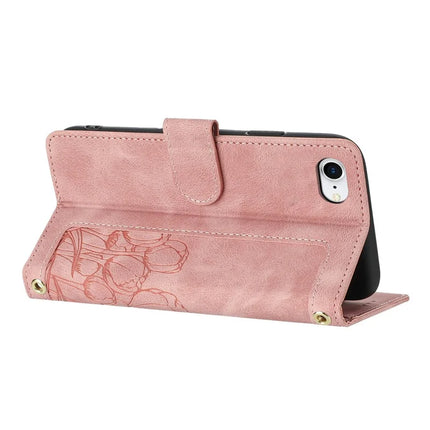 Leather Case for iPhone SE (2022) / SE (2020) / 8 / 7 / 6s / 6 Tulip Phone Cover with 5 Card Slots Wallet