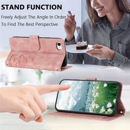 Leather Case for iPhone SE (2022) / SE (2020) / 8 / 7 / 6s / 6 Tulip Phone Cover with 5 Card Slots Wallet