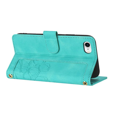 Leather Case for iPhone SE (2022) / SE (2020) / 8 / 7 / 6s / 6 Tulip Phone Cover with 5 Card Slots Wallet