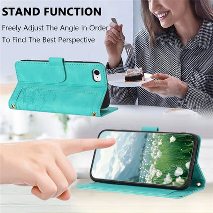 Leather Case for iPhone SE (2022) / SE (2020) / 8 / 7 / 6s / 6 Tulip Phone Cover with 5 Card Slots Wallet