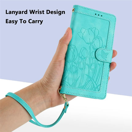 Leather Case for iPhone SE (2022) / SE (2020) / 8 / 7 / 6s / 6 Tulip Phone Cover with 5 Card Slots Wallet