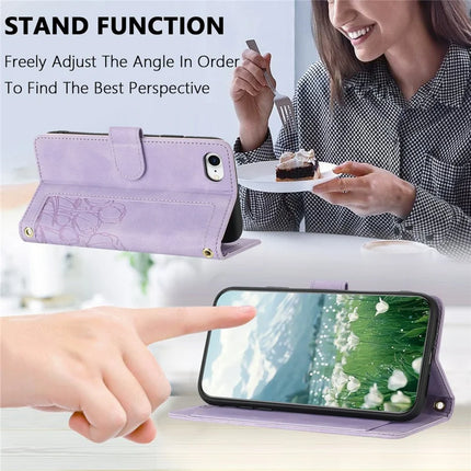 Leather Case for iPhone SE (2022) / SE (2020) / 8 / 7 / 6s / 6 Tulip Phone Cover with 5 Card Slots Wallet