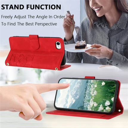 Leather Case for iPhone SE (2022) / SE (2020) / 8 / 7 / 6s / 6 Tulip Phone Cover with 5 Card Slots Wallet