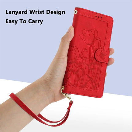 Leather Case for iPhone SE (2022) / SE (2020) / 8 / 7 / 6s / 6 Tulip Phone Cover with 5 Card Slots Wallet