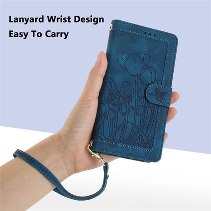 Leather Case for iPhone SE (2022) / SE (2020) / 8 / 7 / 6s / 6 Tulip Phone Cover with 5 Card Slots Wallet