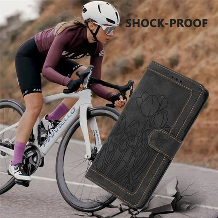 Leather Case for iPhone SE (2022) / SE (2020) / 8 / 7 / 6s / 6 Tulip Phone Cover with 5 Card Slots Wallet