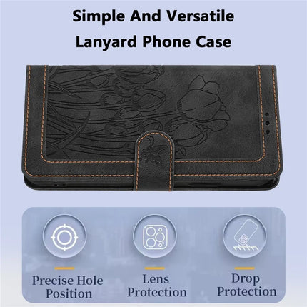 Leather Case for iPhone SE (2022) / SE (2020) / 8 / 7 / 6s / 6 Tulip Phone Cover with 5 Card Slots Wallet