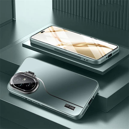 For Honor 200 Pro 5G Case with Lens Frame Kickstand TPU+PC Dropproof Phone Cover