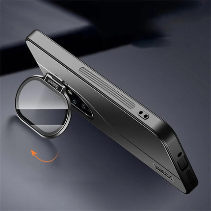 For Honor 200 Pro 5G Case with Lens Frame Kickstand TPU+PC Dropproof Phone Cover