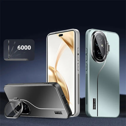 For Honor 200 Pro 5G Case with Lens Frame Kickstand TPU+PC Dropproof Phone Cover