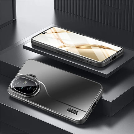 For Honor 200 Pro 5G Case with Lens Frame Kickstand TPU+PC Dropproof Phone Cover