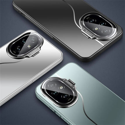 For Honor 200 Pro 5G Case with Lens Frame Kickstand TPU+PC Dropproof Phone Cover