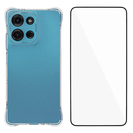 WANLONFENG WL Series for Motorola Moto G75 5G TPU Case 2.0mm Phone Cover with Tempered Glass Film