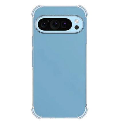WANLONFENG WL Series for Google Pixel 9 Pro / Pixel 9 Case 2.0mm Clear TPU Cover with Tempered Glass Film (Big Lens Hole)