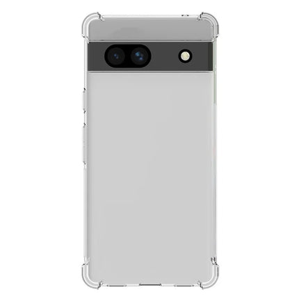 WANLONFENG WL Series for Google Pixel 7a Case 2.0mm Clear TPU Cover with Tempered Glass Film (Big Lens Hole)