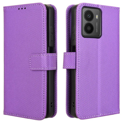 For HMD Fusion 5G Case PU Leather Diamond Texture Wallet Phone Cover - Purple
