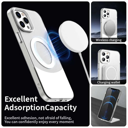 For iPhone 13 Pro Max Case Compatible with MagSafe Color Splicing IMD TPU+PET+PC Mobile Cover