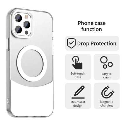 For iPhone 13 Pro Max Case Compatible with MagSafe Color Splicing IMD TPU+PET+PC Mobile Cover