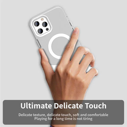 For iPhone 13 Pro Max Case Compatible with MagSafe Color Splicing IMD TPU+PET+PC Mobile Cover