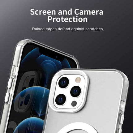 For iPhone 13 Pro Max Case Compatible with MagSafe Color Splicing IMD TPU+PET+PC Mobile Cover