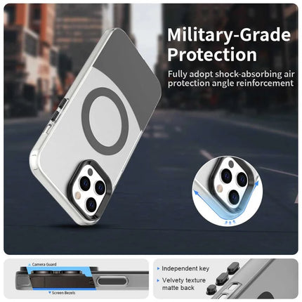 For iPhone 13 Pro Max Case Compatible with MagSafe Color Splicing IMD TPU+PET+PC Mobile Cover