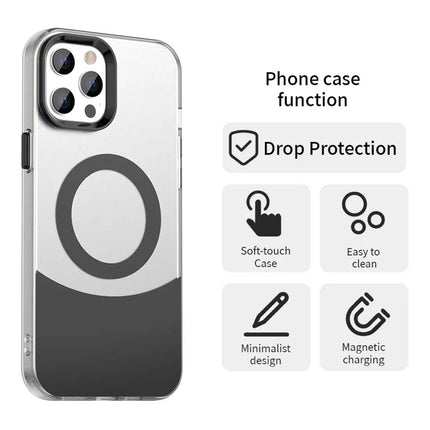 For iPhone 13 Pro Max Case Compatible with MagSafe Color Splicing IMD TPU+PET+PC Mobile Cover