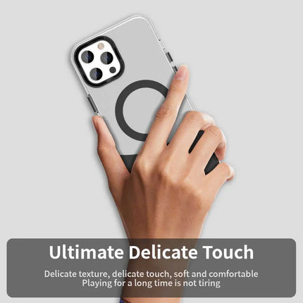 For iPhone 13 Pro Max Case Compatible with MagSafe Color Splicing IMD TPU+PET+PC Mobile Cover