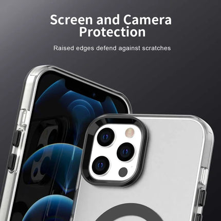 For iPhone 13 Pro Max Case Compatible with MagSafe Color Splicing IMD TPU+PET+PC Mobile Cover