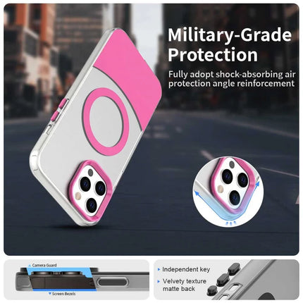 For iPhone 13 Pro Max Case Compatible with MagSafe Color Splicing IMD TPU+PET+PC Mobile Cover