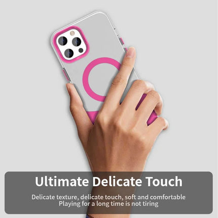 For iPhone 13 Pro Max Case Compatible with MagSafe Color Splicing IMD TPU+PET+PC Mobile Cover