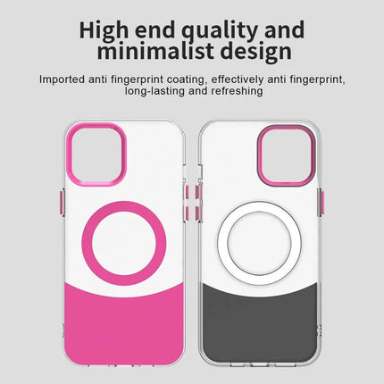 For iPhone 13 Pro Max Case Compatible with MagSafe Color Splicing IMD TPU+PET+PC Mobile Cover