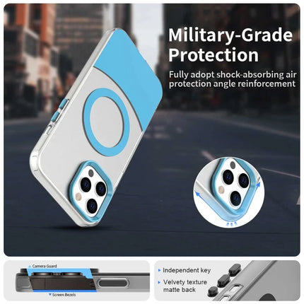 For iPhone 13 Pro Max Case Compatible with MagSafe Color Splicing IMD TPU+PET+PC Mobile Cover