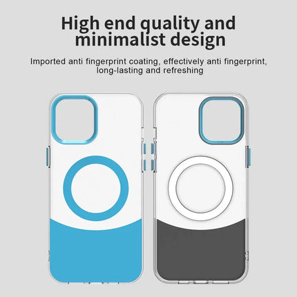 For iPhone 13 Pro Max Case Compatible with MagSafe Color Splicing IMD TPU+PET+PC Mobile Cover