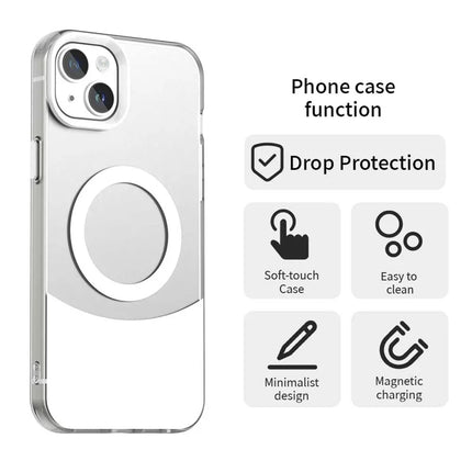 For iPhone 14 / 13 Case Compatible with MagSafe Color Splicing IMD TPU+PET+PC Mobile Cover