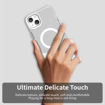 For iPhone 14 / 13 Case Compatible with MagSafe Color Splicing IMD TPU+PET+PC Mobile Cover