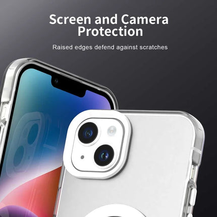 For iPhone 14 / 13 Case Compatible with MagSafe Color Splicing IMD TPU+PET+PC Mobile Cover