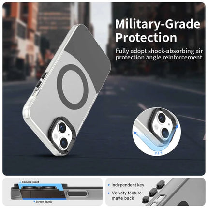 For iPhone 14 / 13 Case Compatible with MagSafe Color Splicing IMD TPU+PET+PC Mobile Cover