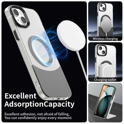For iPhone 14 / 13 Case Compatible with MagSafe Color Splicing IMD TPU+PET+PC Mobile Cover