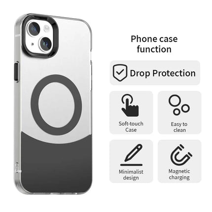 For iPhone 14 / 13 Case Compatible with MagSafe Color Splicing IMD TPU+PET+PC Mobile Cover